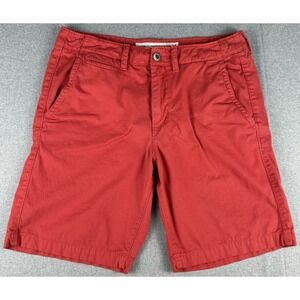 American Eagle Prep Shorts Mens 32 Red Chino Flat Front Cotton Casual Preppy